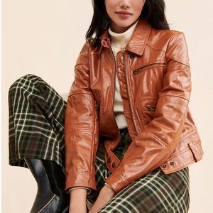 Free People Josie Vegan Leather Jacket Size Large